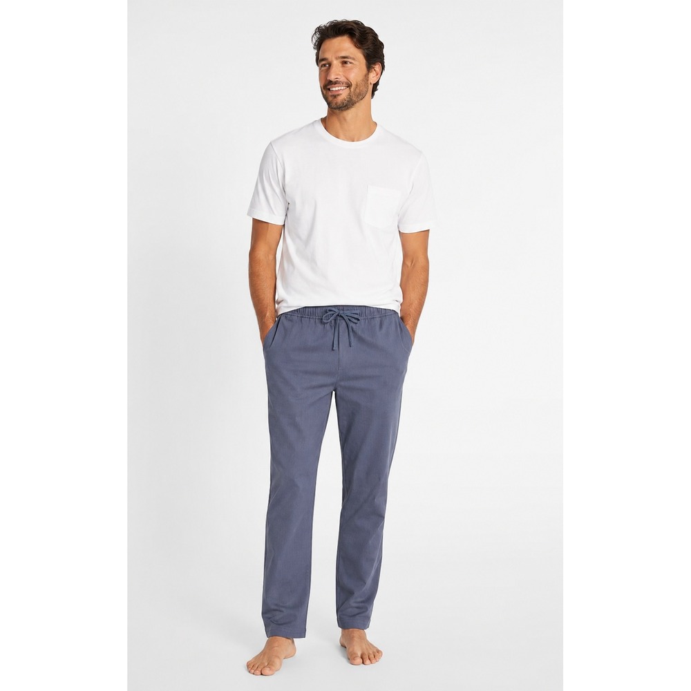 Alesbury Mens Herringbone‎ E-Waist Pull On Pants Blue XXL-34 Straight Leg NWT
